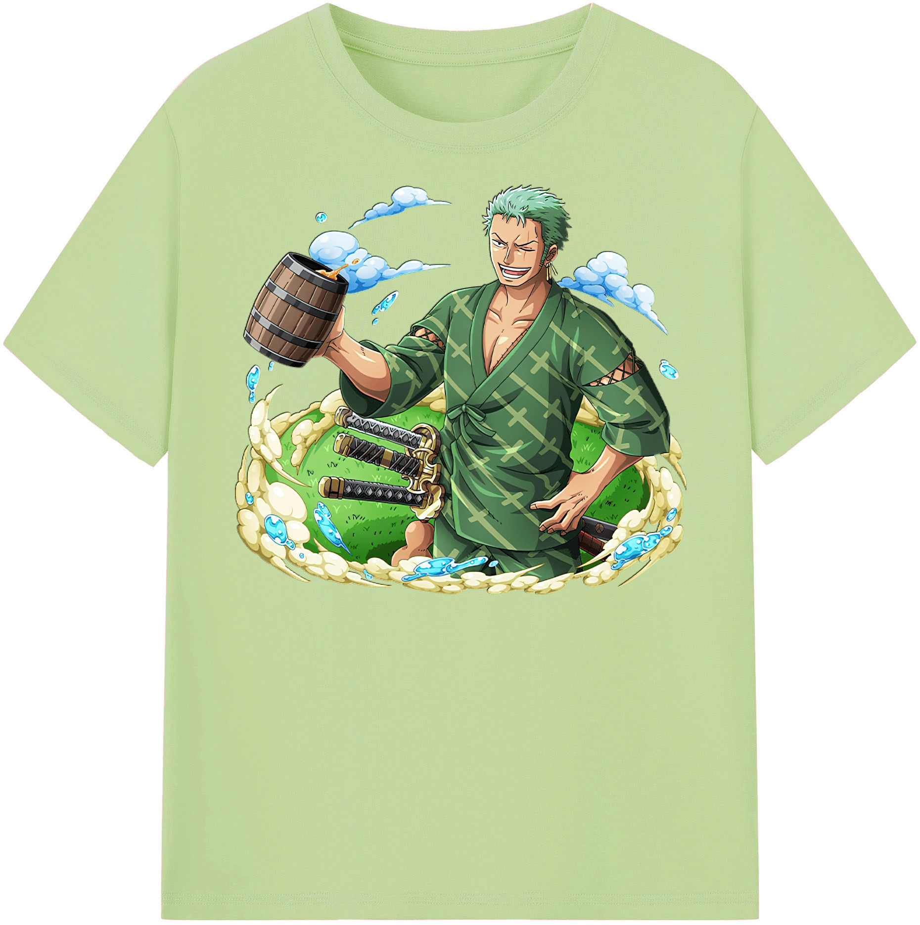 ワンピース ロロノア・ゾロ ONE PIECE Roronoa Zoro 綿100％半袖Tシャツ（フロントプリント）